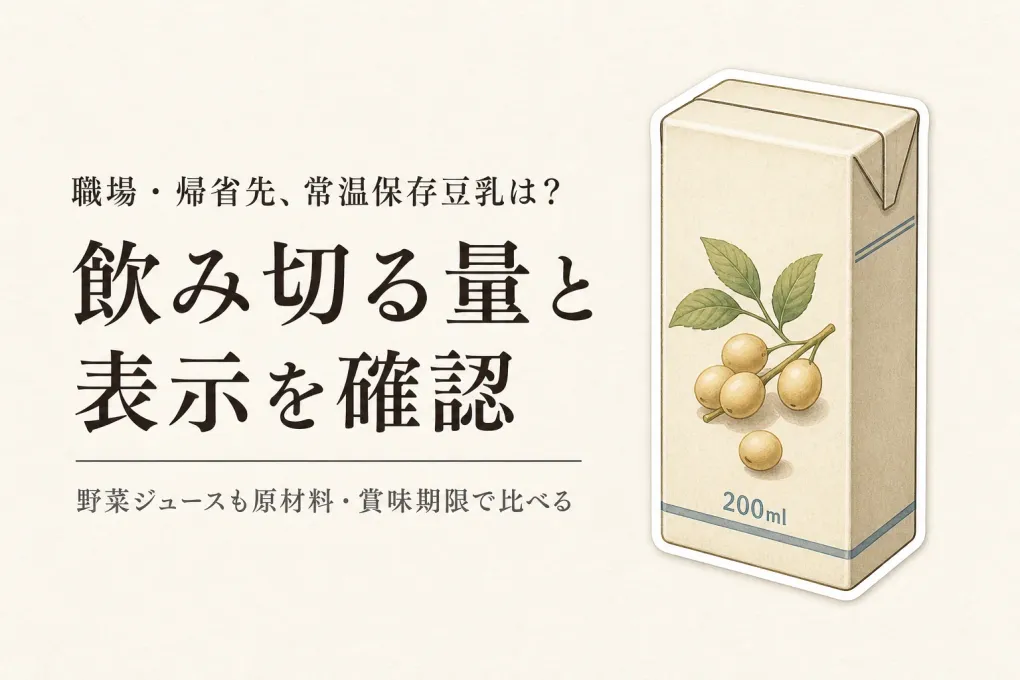 常温保存豆乳と野菜ジュース4選｜年末年始の職場・帰省先用を原材料・アレルゲン・容量・賞味期限で選ぶ